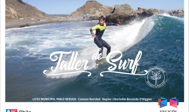 Talleres de surf entregan disciplina y concentración en el Liceo Pablo Neruda de Navidad
