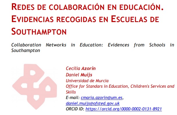 Artículo de interés: “Redes de colaboración en educación. Evidencias recogidas de escuelas de Southampton”